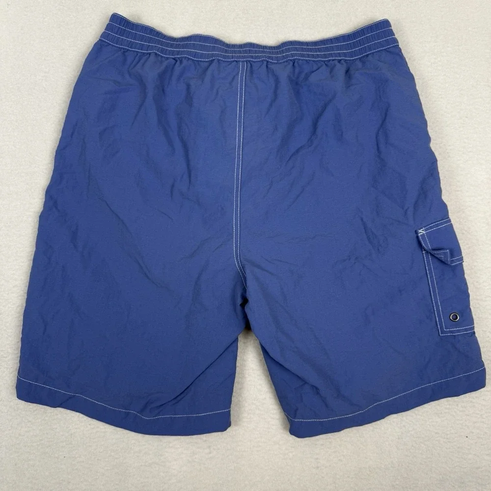 VTG 90s Polo Ralph Lauren Blue Cargo Swim Trunks Board Shorts Mens Medium‎ Mesh
